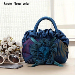 Women's Top Handle Bag With Flow Accessories Zipper Hand Bag