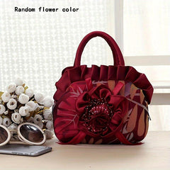 Women's Top Handle Bag With Flow Accessories Zipper Hand Bag