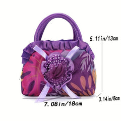 Women's Top Handle Bag With Flow Accessories Zipper Hand Bag