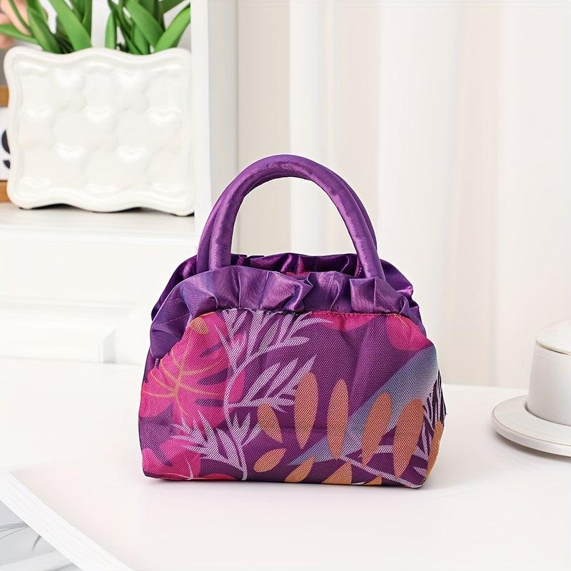 Women's Top Handle Bag With Flow Accessories Zipper Hand Bag