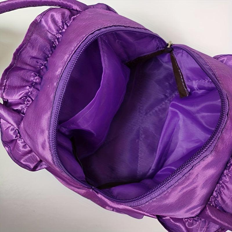 Vintage Flower Embroidery Satin Handbag for Women