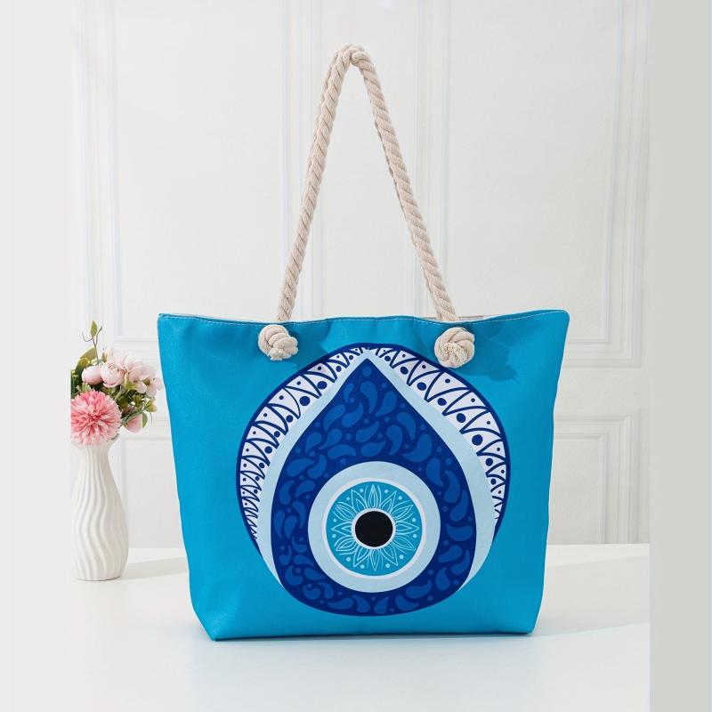 Women's Eyes Printed Geometric Pattern Shoulder Bag Canvas Handbag