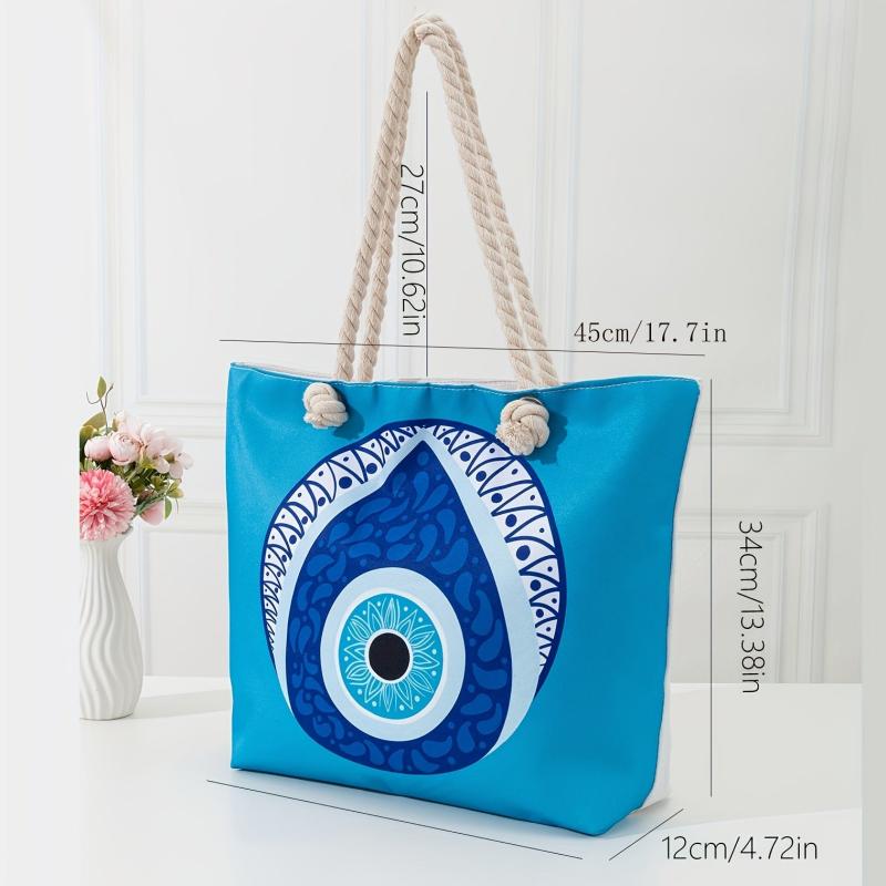 Women's Eyes Printed Geometric Pattern Shoulder Bag Canvas Handbag