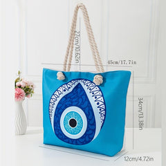 Women's Eyes Printed Geometric Pattern Shoulder Bag Canvas Handbag