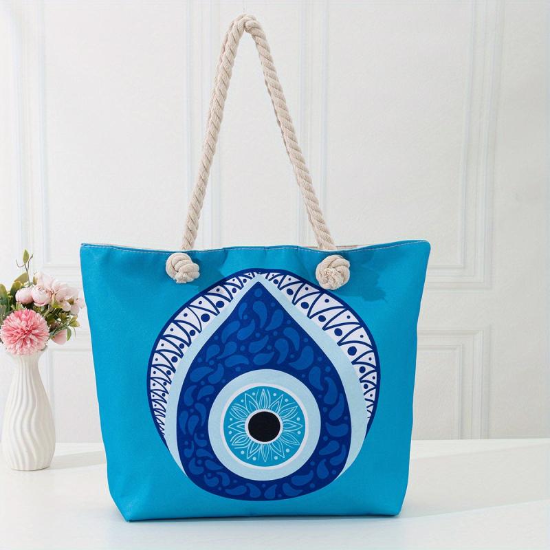 Women's Eyes Printed Geometric Pattern Shoulder Bag Canvas Handbag