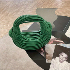 Woven Rope Knot Satchel Bag Solid Handbag All Match Bag