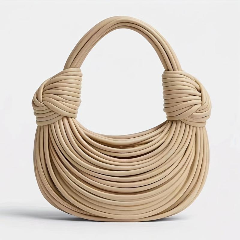 Woven Rope Knot Satchel Bag Solid Handbag All Match Bag