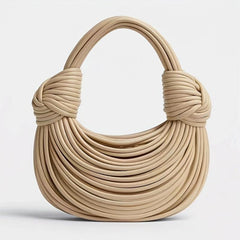 Woven Rope Knot Satchel Bag Solid Handbag All Match Bag