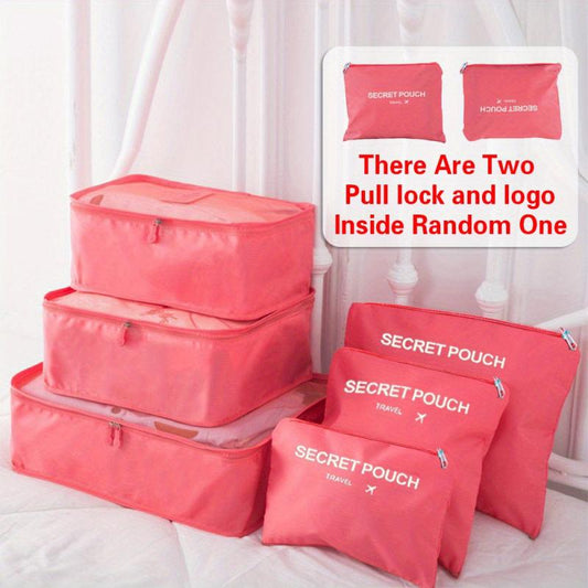 6 Pcs Luggage Packing Organizer Nylon Lightweight Handheld Packing Cubes