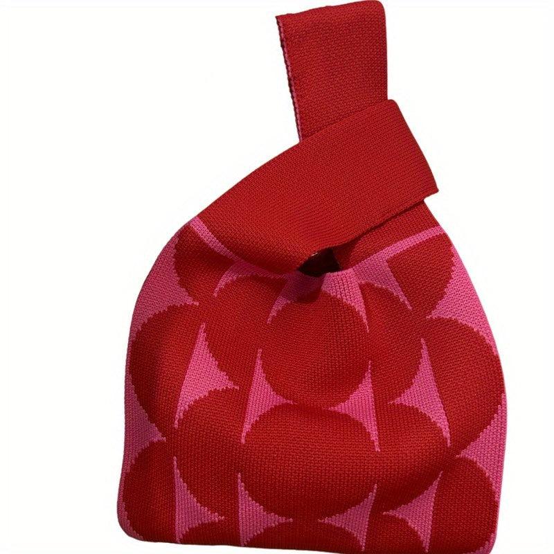 Knitted Flower Woven Handbag Fabric Niche Tote Bag