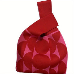 Knitted Flower Woven Handbag Fabric Niche Tote Bag