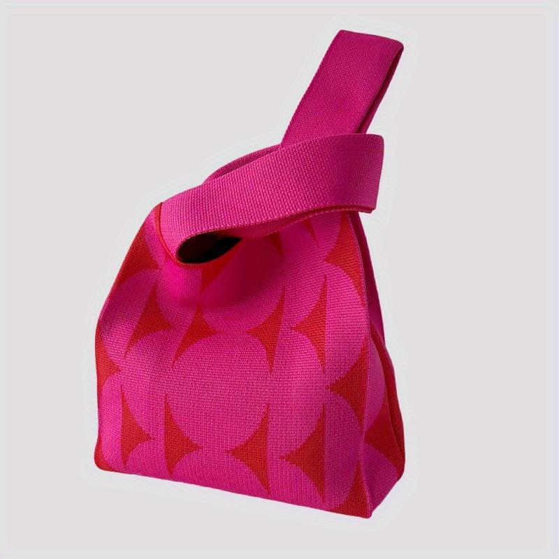 Knitted Flower Woven Handbag Fabric Niche Tote Bag