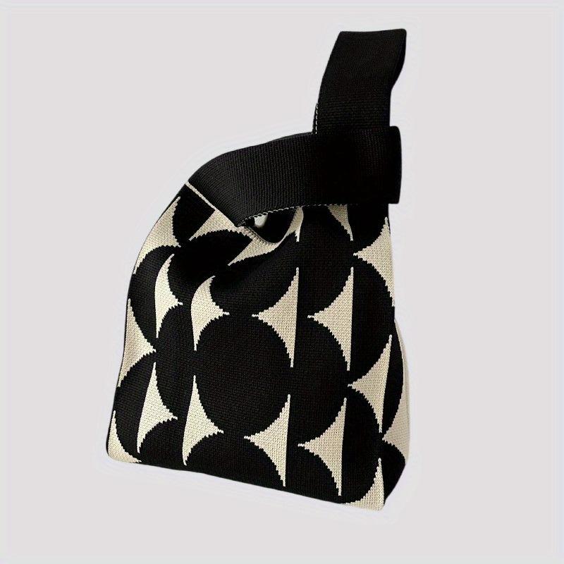 Knitted Flower Woven Handbag Fabric Niche Tote Bag