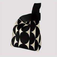 Knitted Flower Woven Handbag Fabric Niche Tote Bag