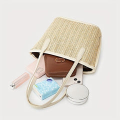 Straw Storage Handbag Lightweight Casual Bag