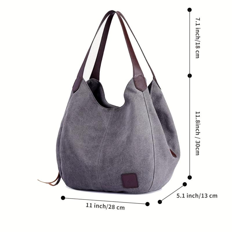 Vintage Canvas Hobo Bag Large Capacity Shoulder Bag