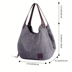 Vintage Canvas Hobo Bag Large Capacity Shoulder Bag