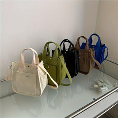 Canvas Tote Bag Crossbody Handbag for Work & School