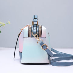 Ombre Square Crossbody Bag Zipper Women's Small PU Leather Purse