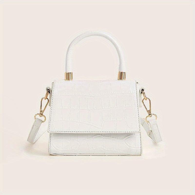 Crocodile Embossed Crossbody Bag Women's Flap Purses