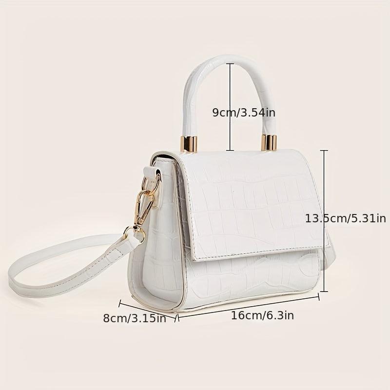 Crocodile Embossed Crossbody Bag Women's Flap Purses