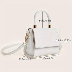 Crocodile Embossed Crossbody Bag Women's Flap Purses