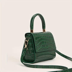 Crocodile Embossed Crossbody Bag Women's Flap Purses