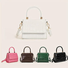 Crocodile Embossed Crossbody Bag Women's Flap Purses
