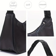Vintage Nylon Shoulder Bag with Zipper
