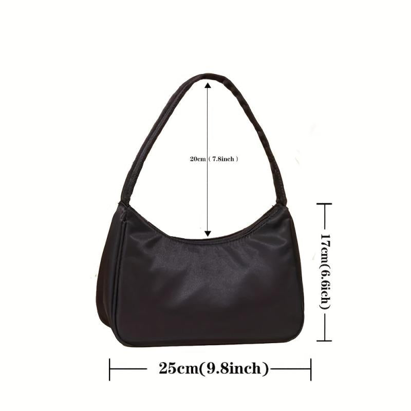 Vintage Nylon Shoulder Bag with Zipper