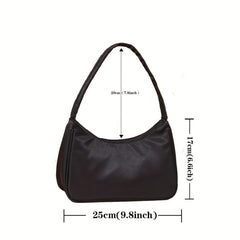 Vintage Nylon Shoulder Bag with Zipper