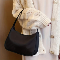 Vintage Nylon Shoulder Bag with Zipper