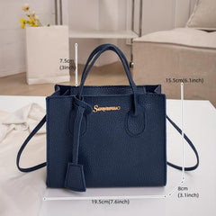 Letter Decor Handbags For Women Litchi Crossbody Bag Satchel Purses