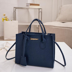 Letter Decor Handbags For Women Litchi Crossbody Bag Satchel Purses
