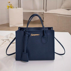 Letter Decor Handbags For Women Litchi Crossbody Bag Satchel Purses
