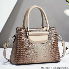 Crocodile Pattern Handbag Women's PU Satchel Purse