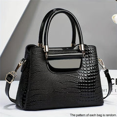 Crocodile Pattern Handbag Women's PU Satchel Purse