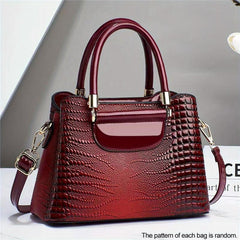 Crocodile Pattern Handbag Women's PU Satchel Purse