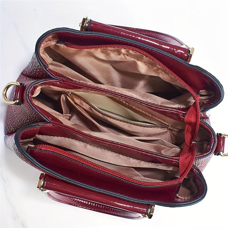 Crocodile Pattern Handbag Women's PU Satchel Purse