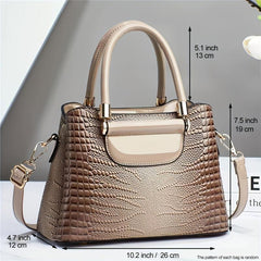 Crocodile Pattern Handbag Women's PU Satchel Purse