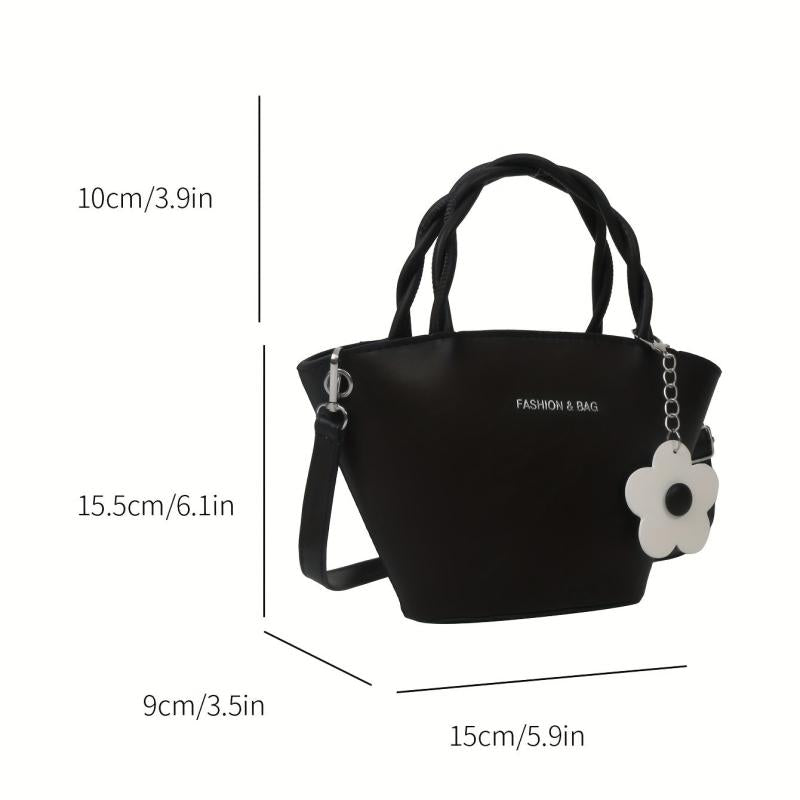 Solid PU Leather Crossbody Bag Zipper Girl's Handbag