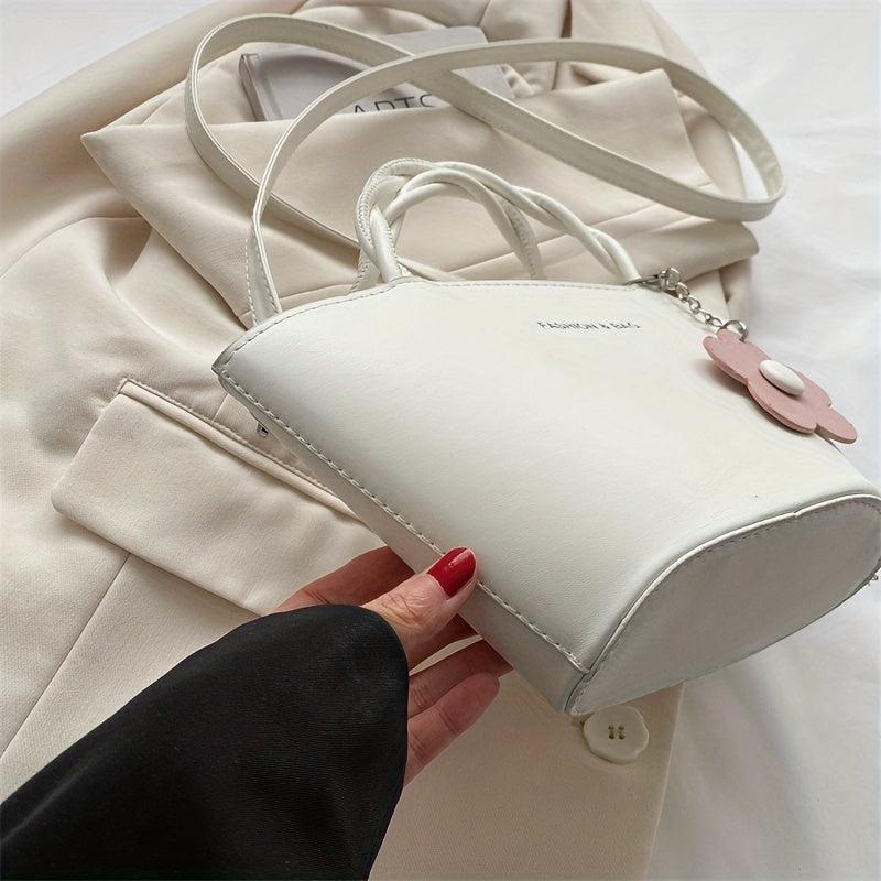 Solid PU Leather Crossbody Bag Zipper Girl's Handbag