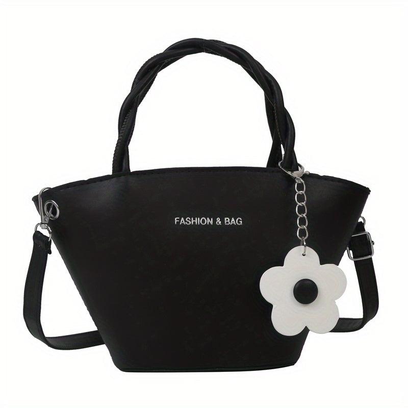 Solid PU Leather Crossbody Bag Zipper Girl's Handbag