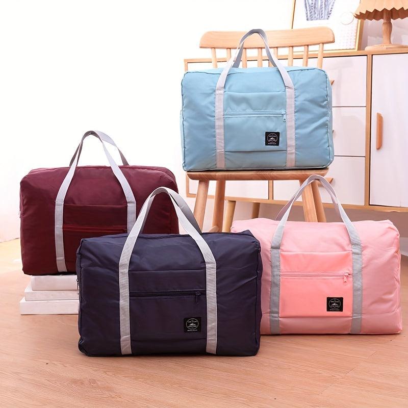 Portable Lightweight Travel Luggage Handbag Solid Zipper Duffle Bag