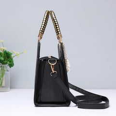Argyle Embossed Square Handbag PU Leather Crossbody Bag Women's Top Handle Purse