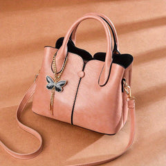 Small Stitching Satchel Purse Vegan Leather Crossbody Bag