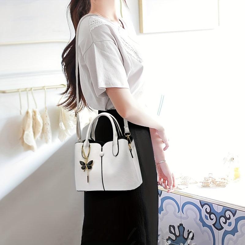 Small Stitching Satchel Purse Vegan Leather Crossbody Bag