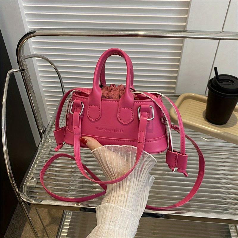 Mini Handbag Solid Drawstring Shoulder Bag