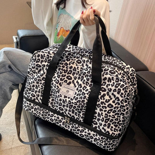 Leopard Print Luggage Bag Large Capacity All Match Duffle Bag