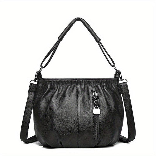 Vintage PU Leather Crossbody Bag Retro Shoulder Bag